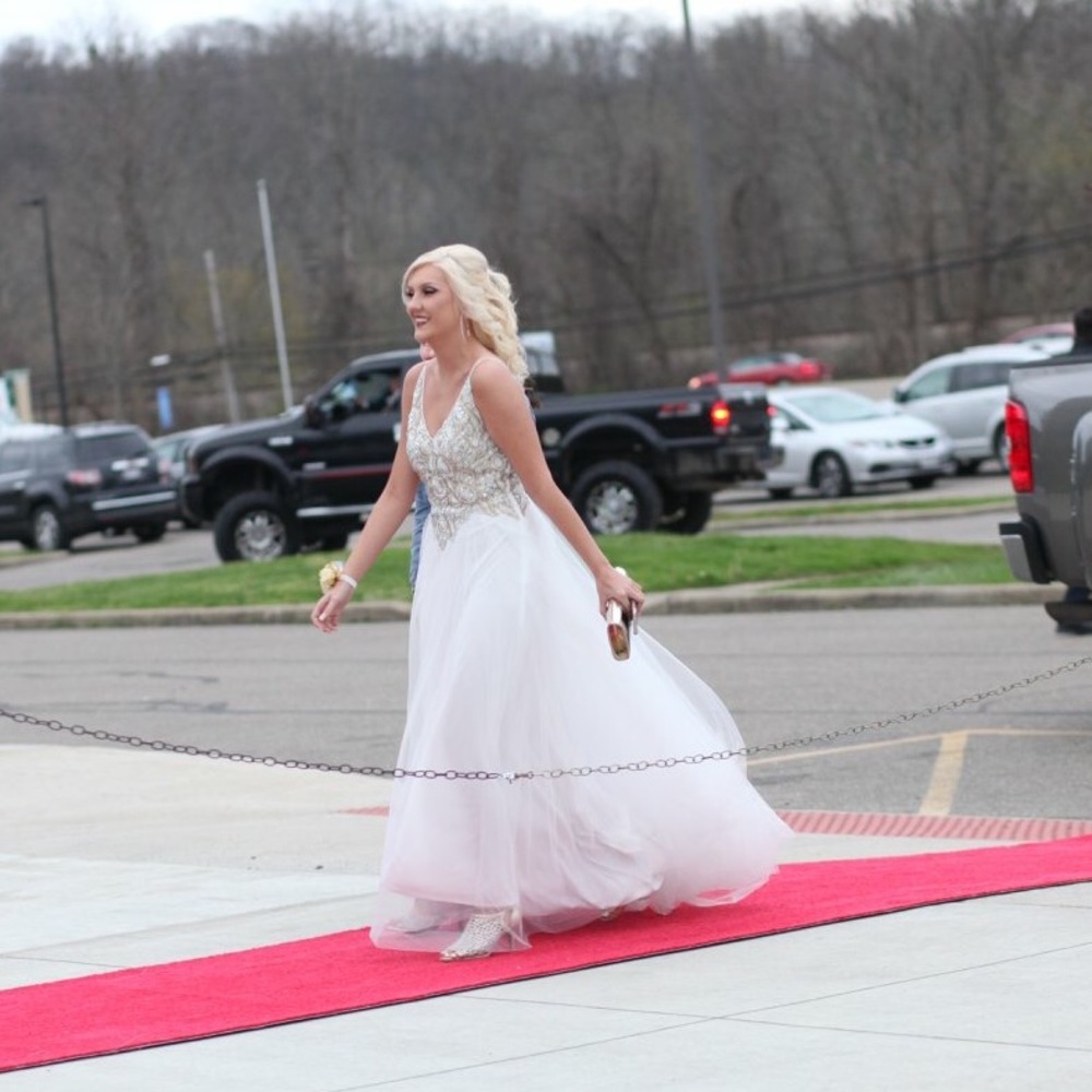 Coya Collection: White And Gold Prom Dress